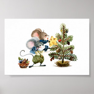 Poster (15,24 x 10,16cm) - Christmas Mice