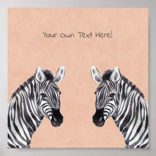 Poster (15.2 x 15.2 cm) - Zebra