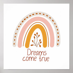 Poster 30,5 x 30,5 cm - Rainbow Dreams Come True
