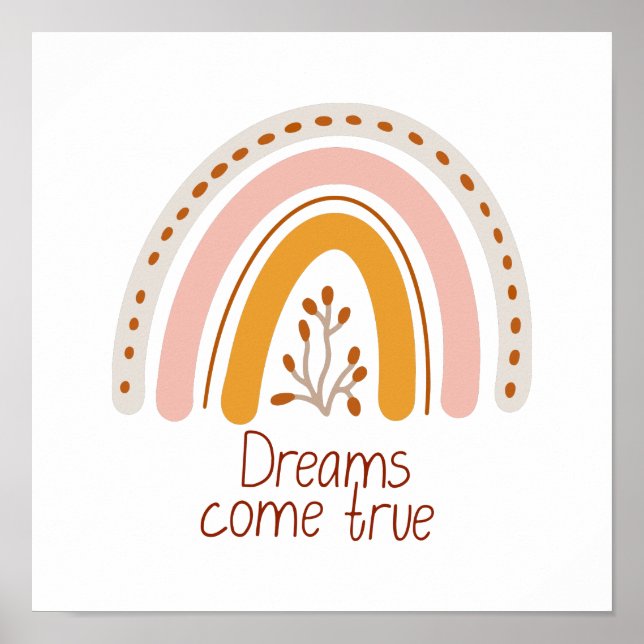 Poster 30,5 x 30,5 cm - Rainbow Dreams Come True (Front)