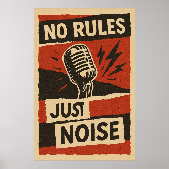 Poster 5, No Rules, Just Noise, Vintage (Front)