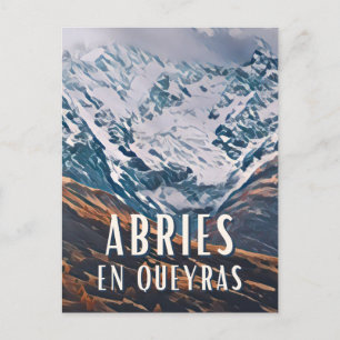 Poster Abriès in Queyras Ski resort Postcard