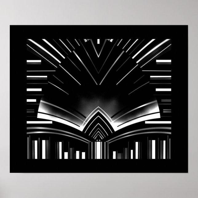 Poster Abstract Art Silver Stripe Bend (Front)