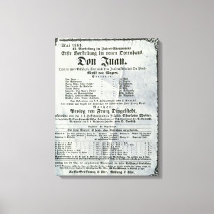 Poster advertising a performance of 'Don Juan' Canvas Print