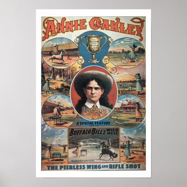Poster advertising Annie Oakley featuring in Buffa (Front)