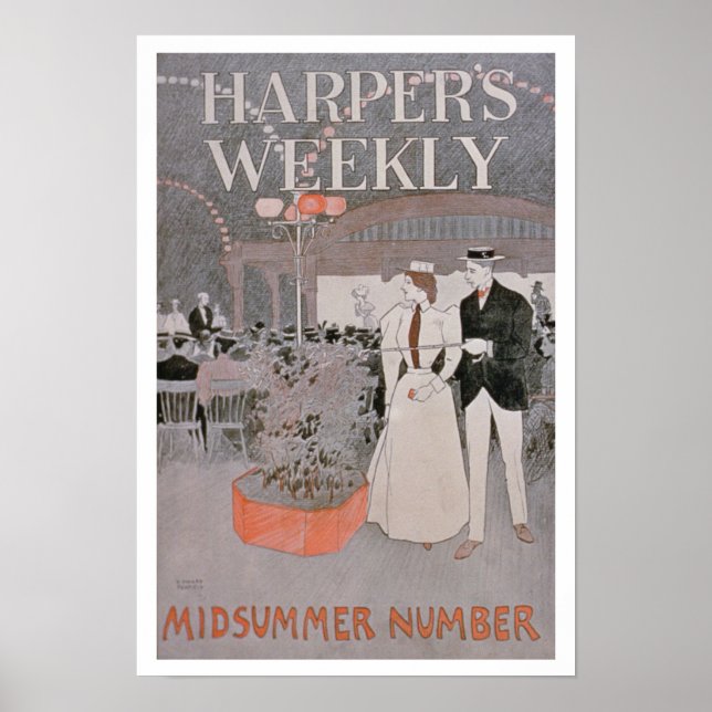 Poster advertising 'Harper's Weekly', Midsummer Nu (Front)