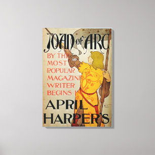 Poster advertising 'Joan of Arc' in April Harper's Canvas Print