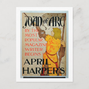 Poster advertising 'Joan of Arc' in April Harper's Postcard