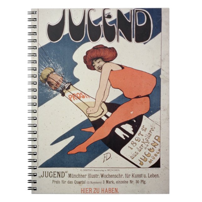 Poster advertising 'Jugend, illustrated Weekly Mag Spiral Notebook (Front)