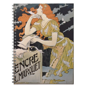 Poster advertising 'L. Marquet Ink, The Best Of Al Spiral Notebook
