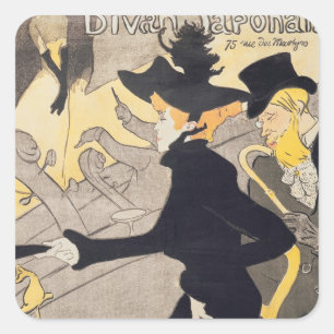 Poster advertising 'Le Divan Japonais', 1892 Square Sticker