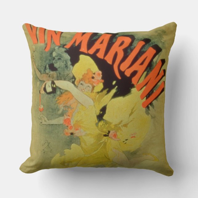 Poster advertising 'Mariani Wine, Popular French T Cushion (Front)