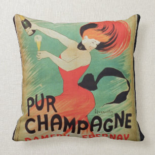 Poster advertising 'Pur Champagne', from Damery, E Cushion