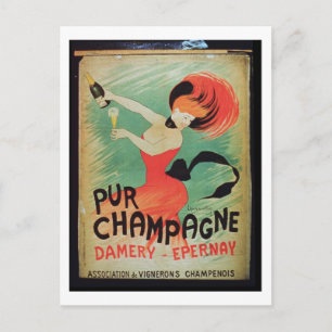 Poster advertising 'Pur Champagne', from Damery, E Postcard
