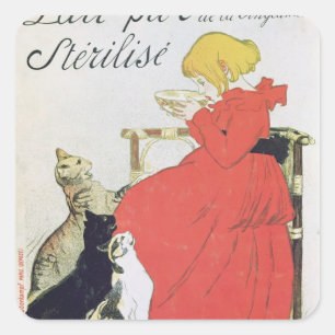 Poster advertising Pure Sterilised Milk Square Sticker