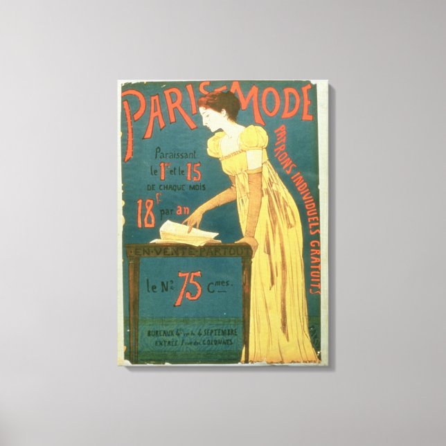Poster advertising subscriptions to 'Paris Mode' M Canvas Print (Front)