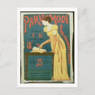 Poster advertising subscriptions to 'Paris Mode' M Postcard