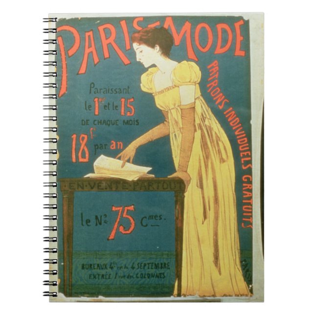 Poster advertising subscriptions to 'Paris Mode' M Spiral Notebook (Front)