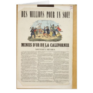 Poster advertising the gold mines in California
