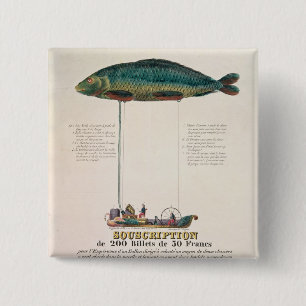 Poster advertising the subscription 15 cm square badge