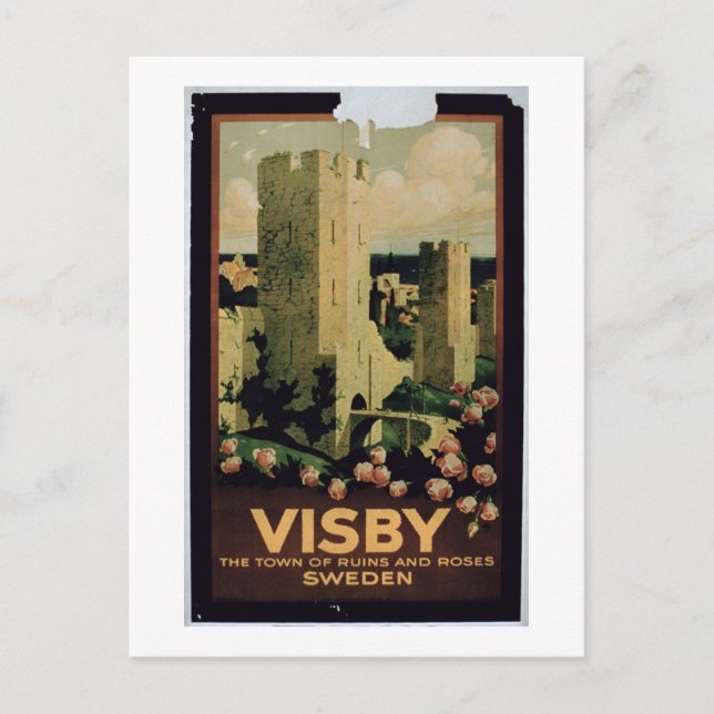 Poster advertising the town of Visby, Sweden (colo Postcard (Front)