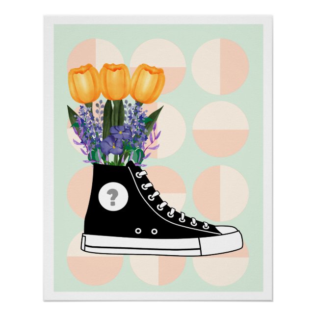 Poster aesthetic sneaker flowers soft grunge vibe (Front)