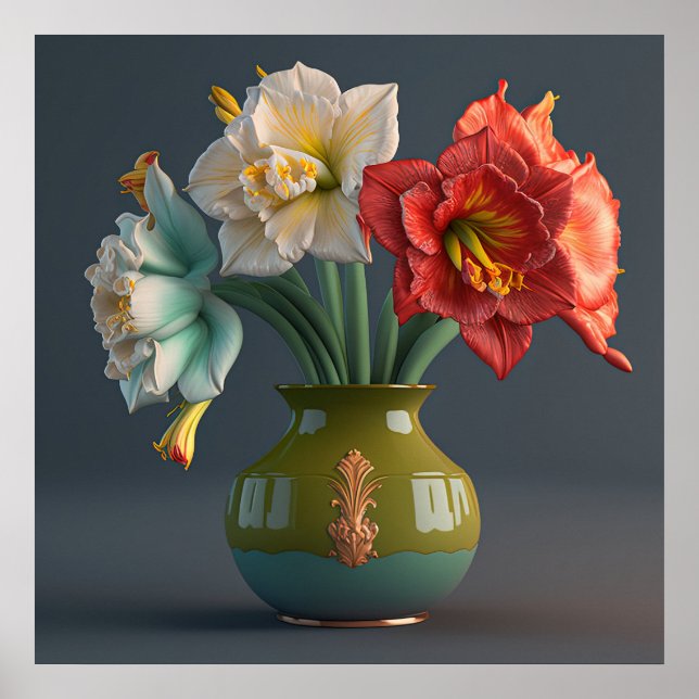 Poster Amaryllis Flowers (Front)