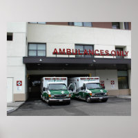 Poster:-Ambulances at Twin Cities Hospital