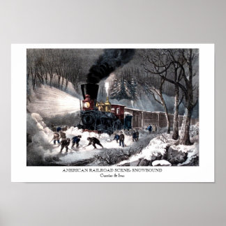 Poster - AMERICAN RAILROAD SCENE: SNOWBOUND