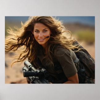 Poster Art Female Soldier 
