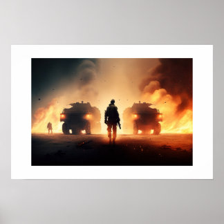 Poster Art Military Action Scene