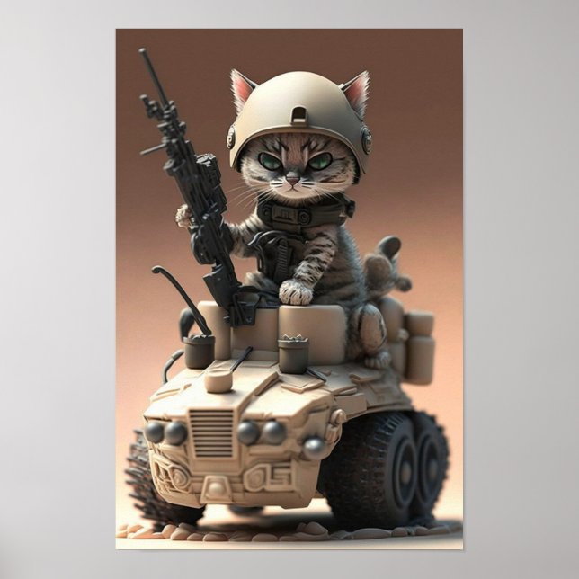 Poster Art Military Cat (Front)