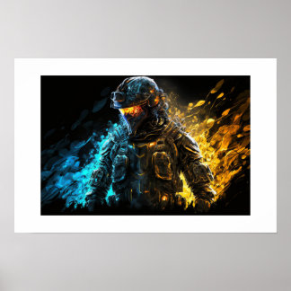Poster Art Military Person