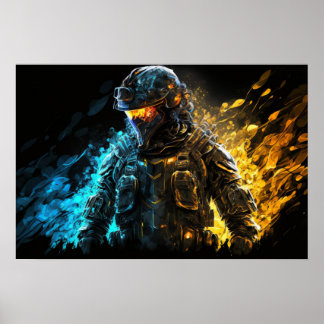 Poster Art Military Person