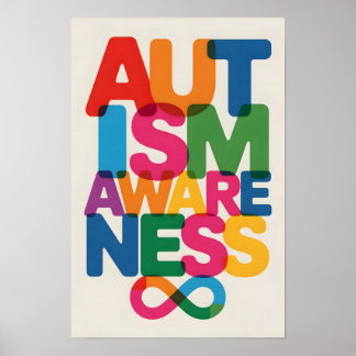 Poster Autism Awareness Colour Typography Infinity