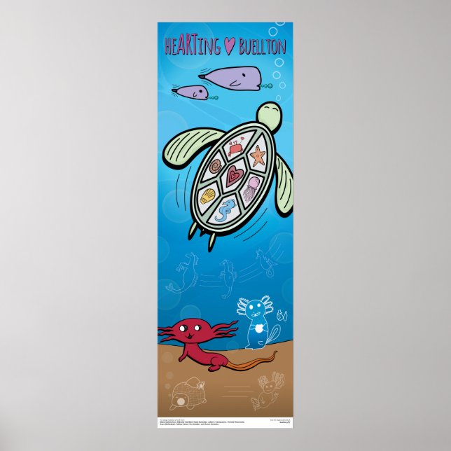 Poster - Axolotls Under the Sea - Buellton.Art  (Front)