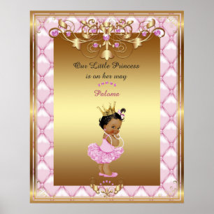 Poster Baby Girl, pink, gold, 16x20