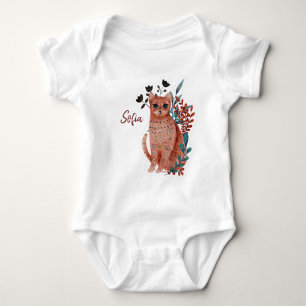 Poster baby shower red and blue with animals baby  baby bodysuit