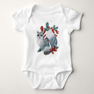 Poster baby shower red and blue with animals baby bodysuit