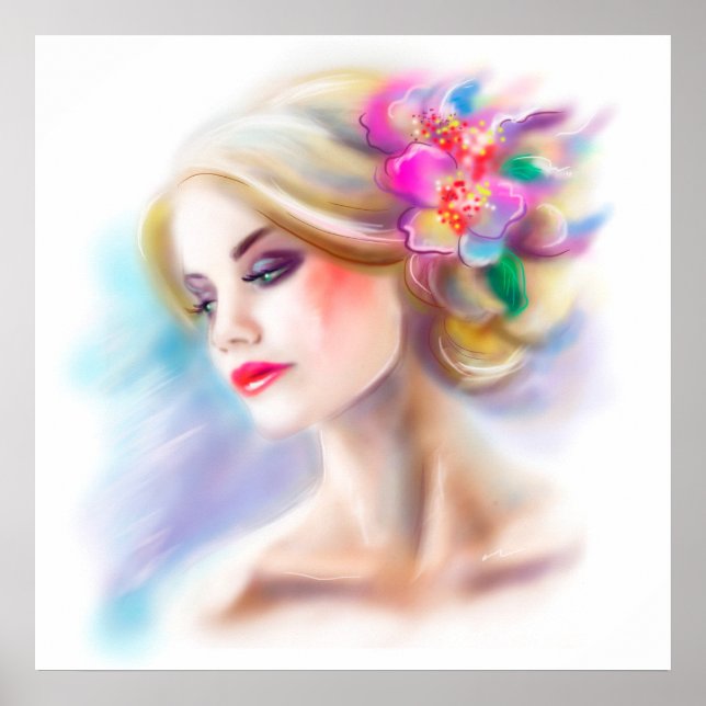 poster beautiful woman portrait fashion (Front)