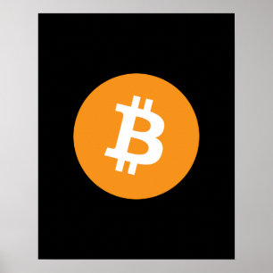 Poster Bitcoin Black Orange Cryptocurrency