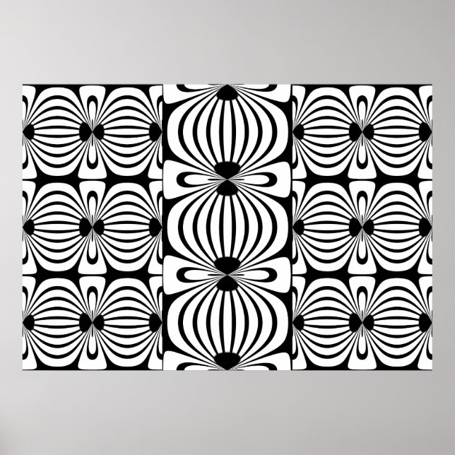 Poster Black & White Style Abstract Bloom 3 (Front)