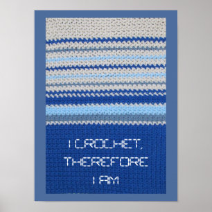 Poster - Blue Stripes in Crochet