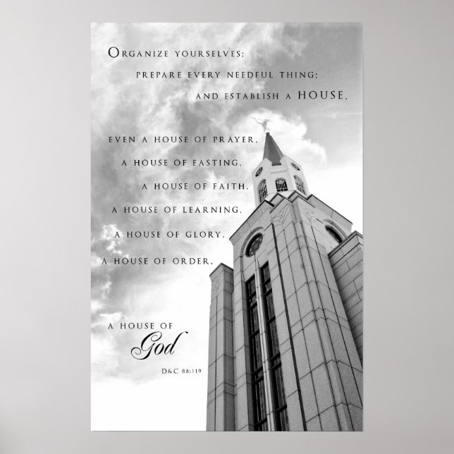 Poster - Boston Massachusetts LDS Temple (Front)