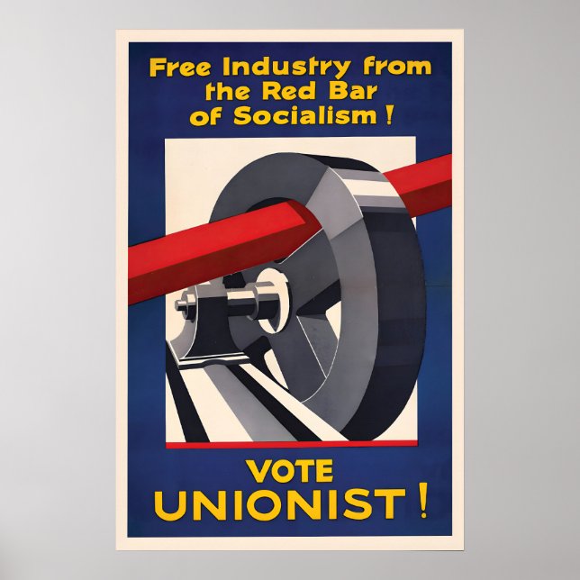 Poster British Conservative Party Free Industry (Front)