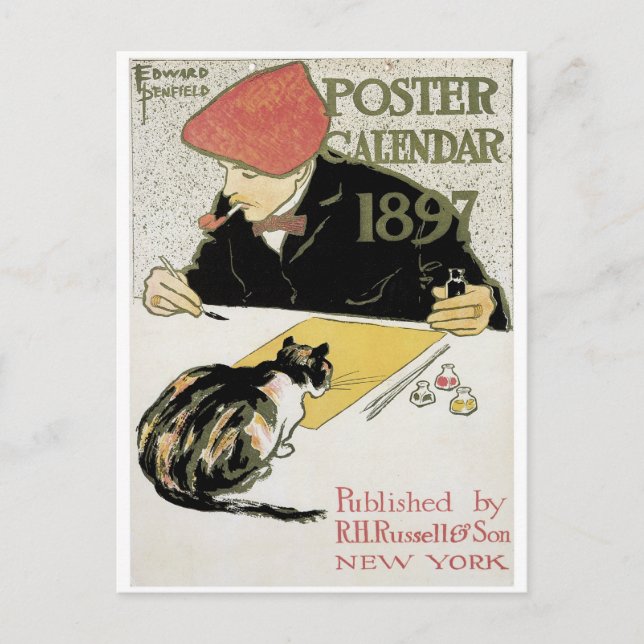 Poster Calendar 1897 Postcard (Front)