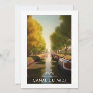 Poster Canal du Midi - France - illustration Holiday Card