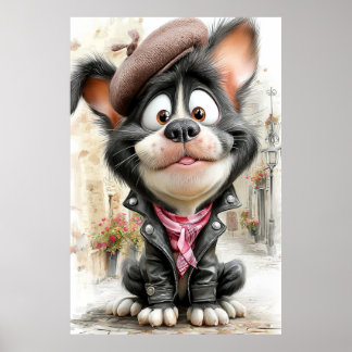 Poster  Cute Rebel Puppy Dog