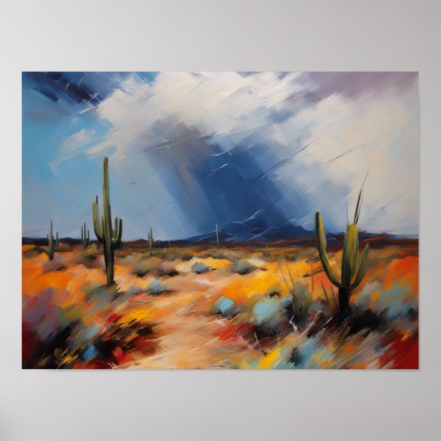 Poster Desert Rain Abstract Image (Front)