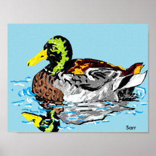 Poster/Duck in a Pond Poster